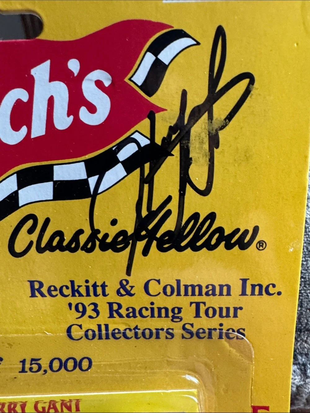 AUTOGRAPHED- Race Car - Yellow Harry Gant #7 Collectible
